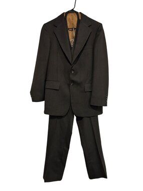 Botany 500 Mens 3 Piece Black Pinstripe Suit Set Old Money Classic Academia